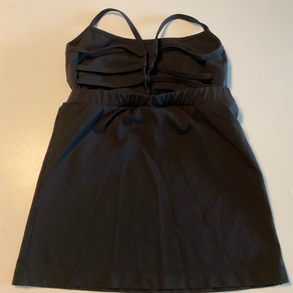 Workout Top, Black, High Princess Waist Line, Heavy Snug Fit, Strapy Back, Sz M - Picture 4 of 10